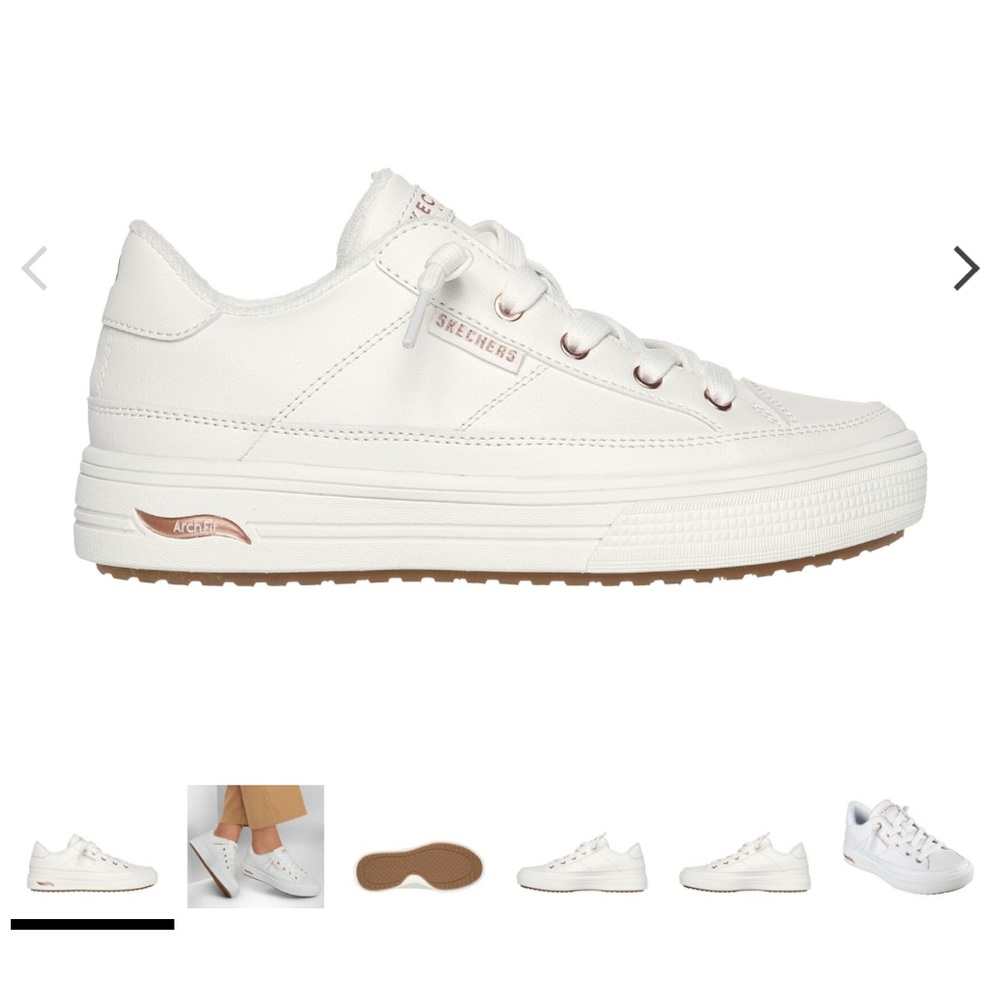 Sketchers arch fit white sneakers size 6